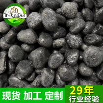 Guangdong rounded black gravel dark gray gravel pavement decorative stone landscape rounded dark gray stone engineering stone