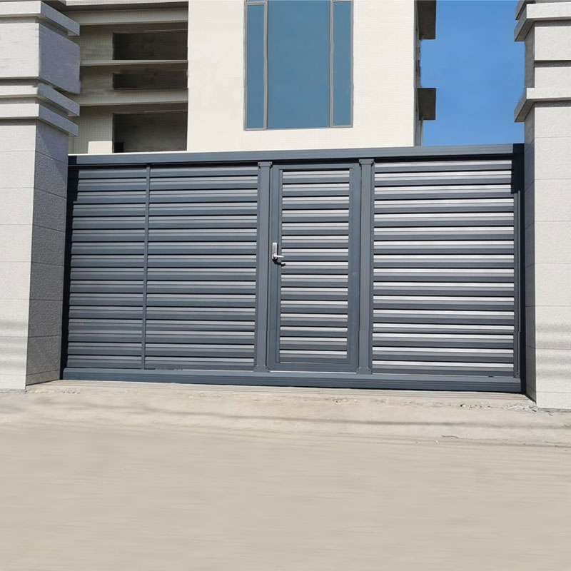 Aluminum Alloy Translational Villa Patio Door Full Seal Electric Remote Shrink Outdoor Garage Linear Aluminum Art Gate