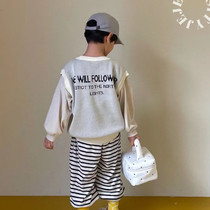 Spot Hao Bao Ma Korea Tong Clothing Import Spring Dress New JEJE Little Fresh good wearing back letter pulling shoulder Ma A