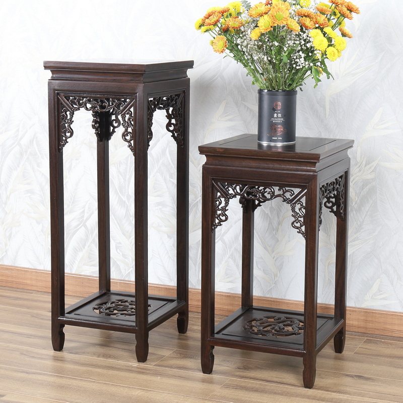 Solid wood Flower frame African black sandalwood rectangular living room floor floor to several fish tank frame