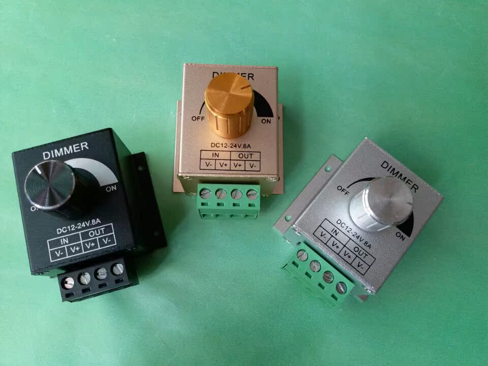 12V8A mise-less dimming switch LED lamp with light strip dimmer PWM portable manual knob dimmer 24V
