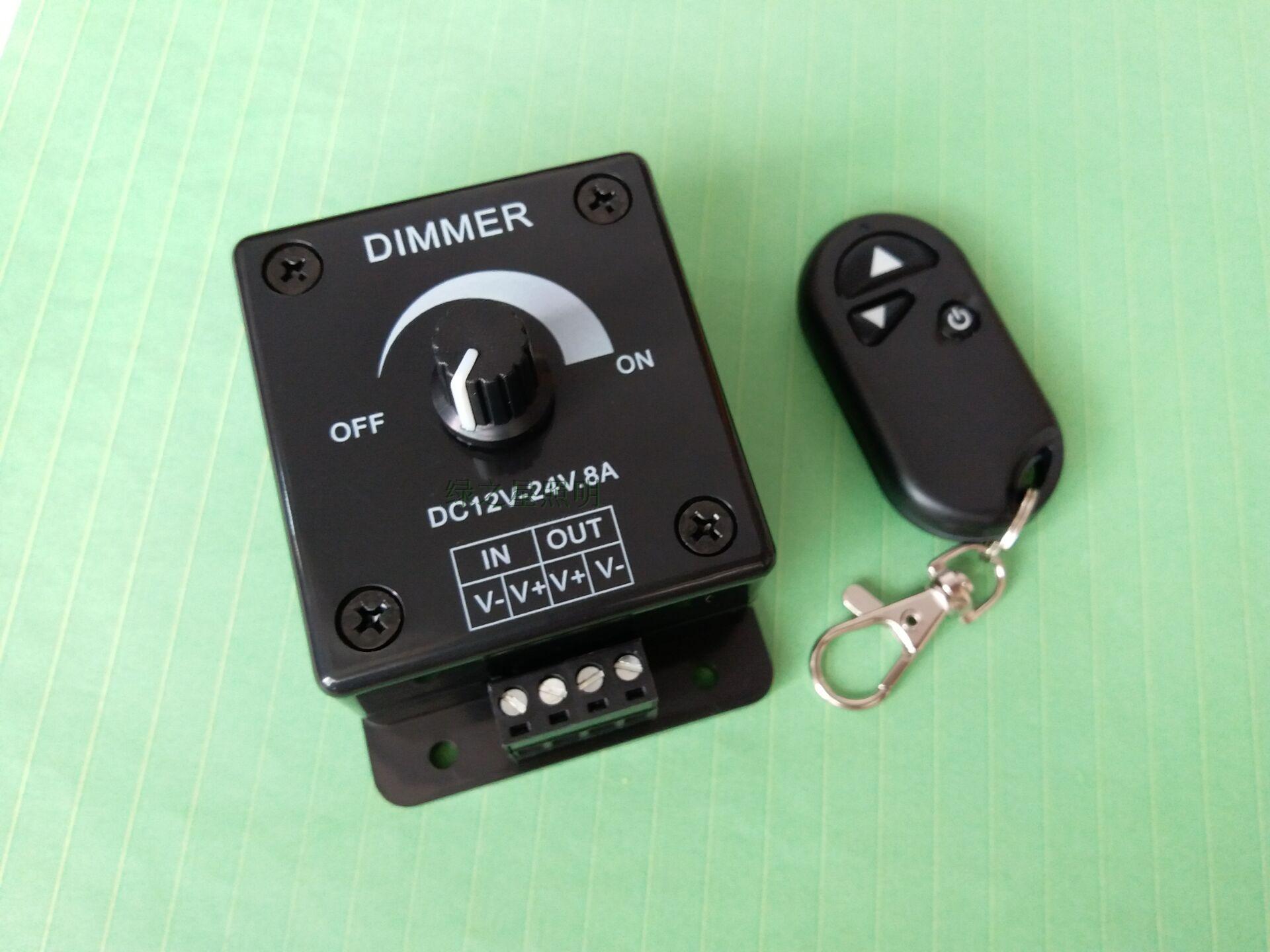 LED monochrome dimmer with remote control low voltage knob dimmer switch 12V24V manual stepless regulator 16A