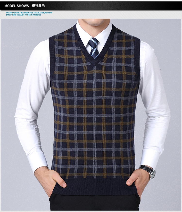 Mùa thu và mùa đông áo len nam dày cashmere áo thun có cổ