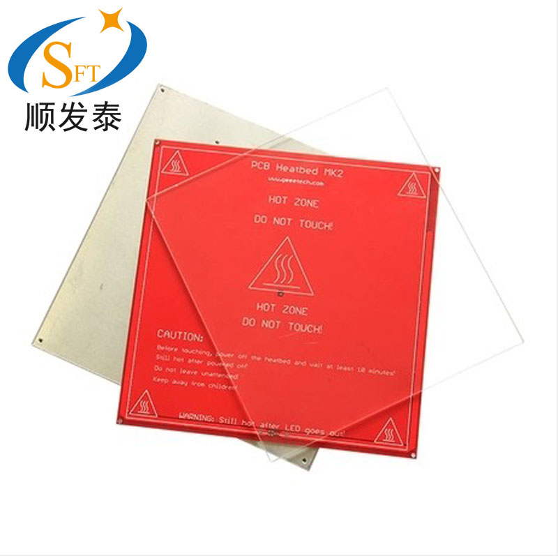 3D printing machine ReprapMK2 heating bed with high boron silicon glass plate size 213 * 200 * 3mm steel 