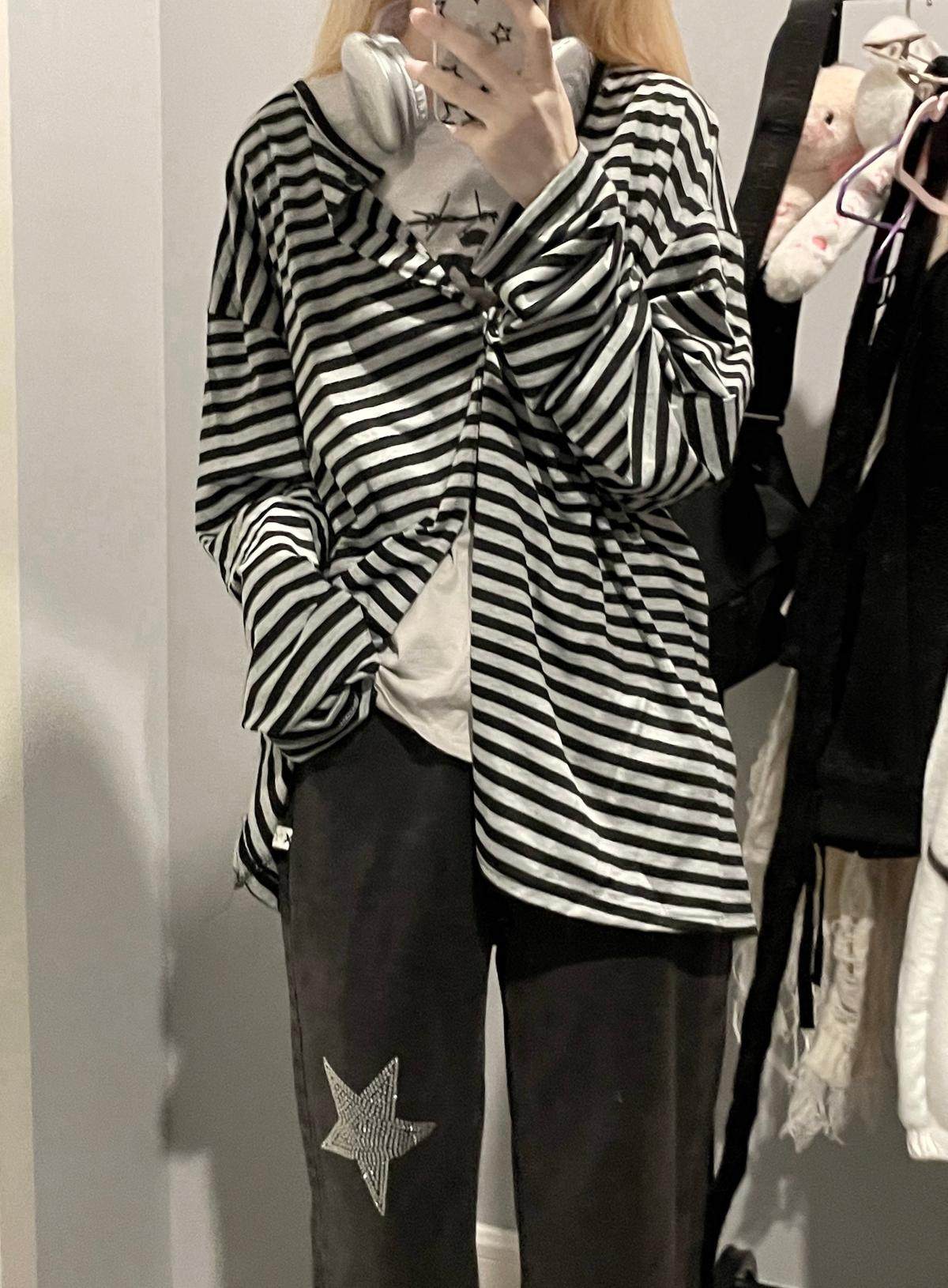 Thin jacket, sweatshirt, long-sleeve with a round collar, oversize