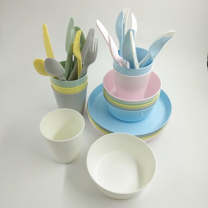 Ikea domestic children's tableware Kallas large cup knife and fork dishes plate plastic cup color kindergarten