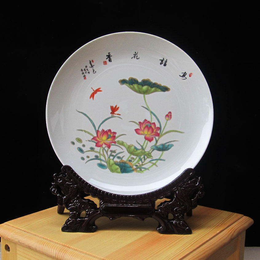Jingdezhen gốm sứ tấm treo đơn giản hiện đại tủ rượu kệ đứng hiện đại Trung Quốc nhà thủ công đồ trang trí trang trí phòng ngủ nhỏ không giường