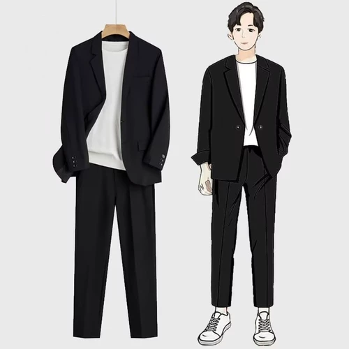 Мужской комплект, штаны, костюм, пиджак классического кроя для отдыха