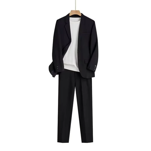 Мужской комплект, штаны, костюм, пиджак классического кроя для отдыха