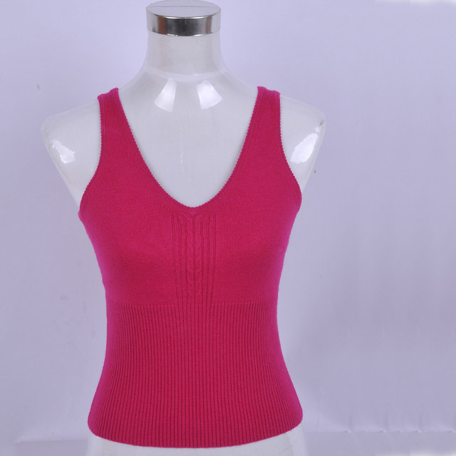 Wool Camisole Cashmere Vest Women's Pure Cashmere Winter Inner Warm Bottoming Inner Wool Knitted Short Sleeveless