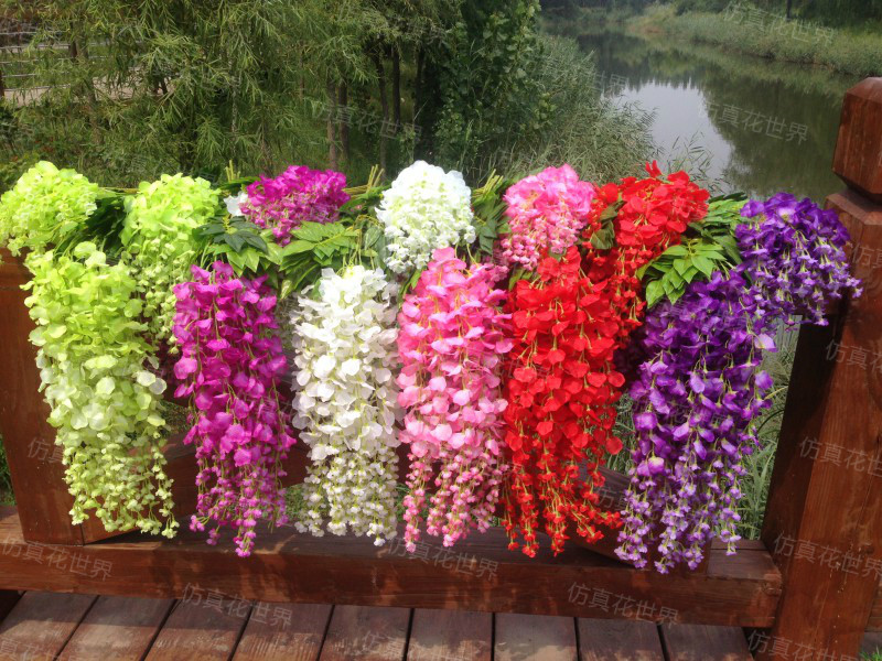 Simulation Wisteria Suspended Ceiling Decorative Tree Rattan Simulation Landscape Orchid String Wedding Flower Arch Accessories