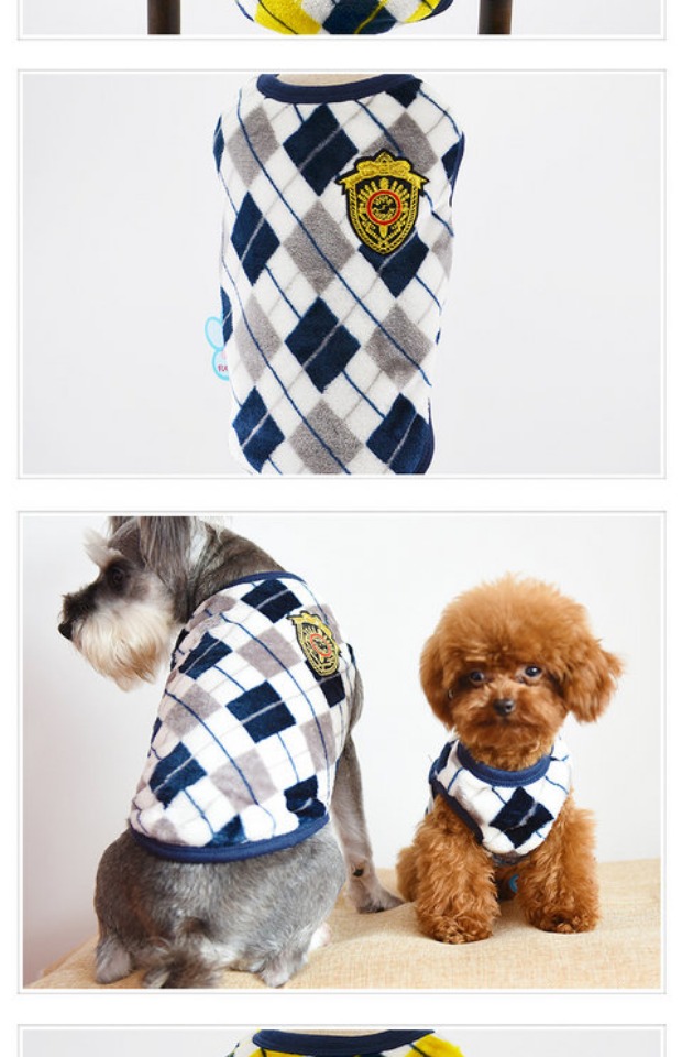 Chó lớn mùa thu và quần áo mùa đông Jinmaosamoye Husky Teddy England kim cương vest hai chân thú bông - Quần áo & phụ kiện thú cưng phu kien cho meo