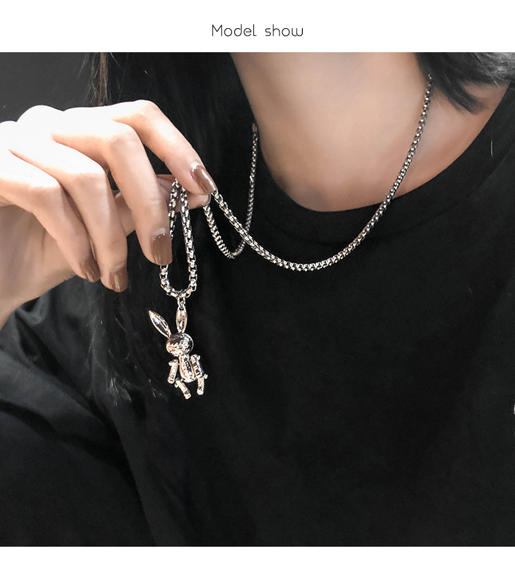 Collana di coniglio, stile lungo alla moda femminile di Instagram, semplice e personalizzato, maglione versatile di celebrità di Internet,_voghion.com