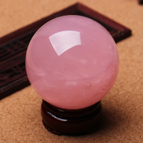  Natural pink crystal ball decoration Peach blossom town house lucky help love crystal pink promote marriage