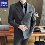 Комплект, мужской классический костюм в английском стиле для отдыха, в британском стиле, изысканный стиль