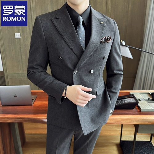 Комплект, мужской классический костюм в английском стиле для отдыха, в британском стиле, изысканный стиль