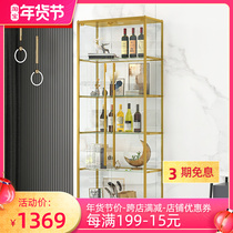 Italian light luxury Wall wine cabinet Lego display cabinet metal floor iron wine cabinet modern simple red wine cabinet
