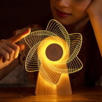 Creative rotating night light bedroom sleep light plug-in bedside atmosphere light childrens birthday Christmas gift