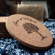 Cork coaster creative coaster round cup holder non-slip retro coaster European-style Environmental protection insulation mat Tower