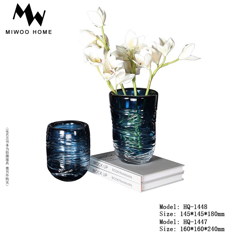 European-style creative modern light luxury transparent glass vase decoration dining table living room TV cabinet flower arrangement dry flower decoration