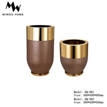 Modern Light Lavish Living Room Metal Stainless Steel Big Vase Flower Barrel High-end Hotel Aisle Grand Floral Floral Decorations