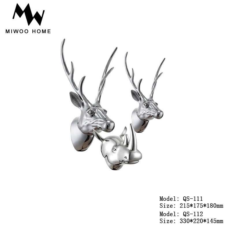 Aluminum Alloy Creative Deer Head Pendant Brief Eu American Style Board Room Hotel Clubhouse Rhinoceros Hanging Accessories Fashion Soft Dress Decoration