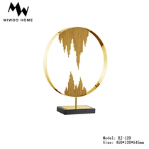 Stainless Steel Nordic Modern City Impressions Swing Piece Creative City Sculpture Decorations Light Lavish Home Artworks