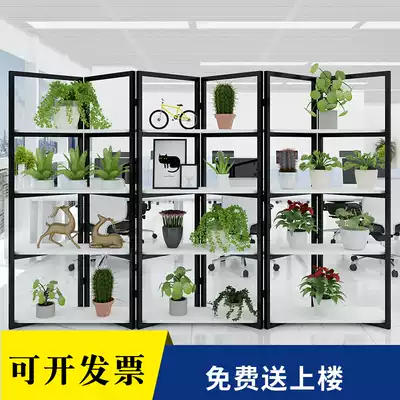 Wrought iron screen partition shelf decoration creative modern simple dining room office flower rack display rack landing