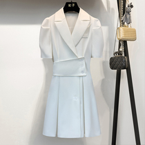 Suit Lions dress Girl 2022 Summer new temperament commute cashew slim short sleeve design Feel Suit Skirt