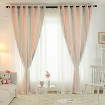 Net red ins wind shake sound same curtain hollow Star Girl blackout curtain Korean princess style curtain finished product