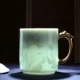 Bóng cốc màu xanh lá cây văn phòng cốc công suất lớn cốc nước văn phòng cốc có nắp tách trà họp ly