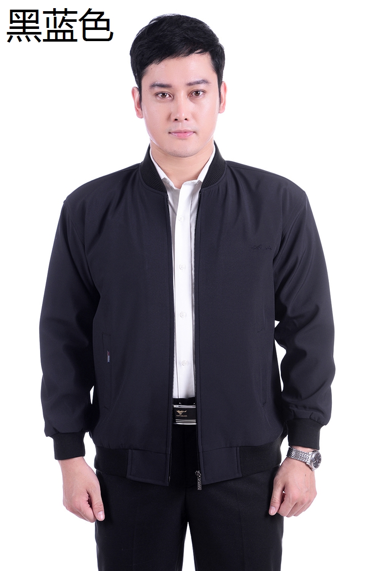 Mùa thu cha mặc áo khoác nam trung niên mùa xuân và mùa thu mỏng nam cổ áo giản dị cổ áo trung niên nam áo bò nam