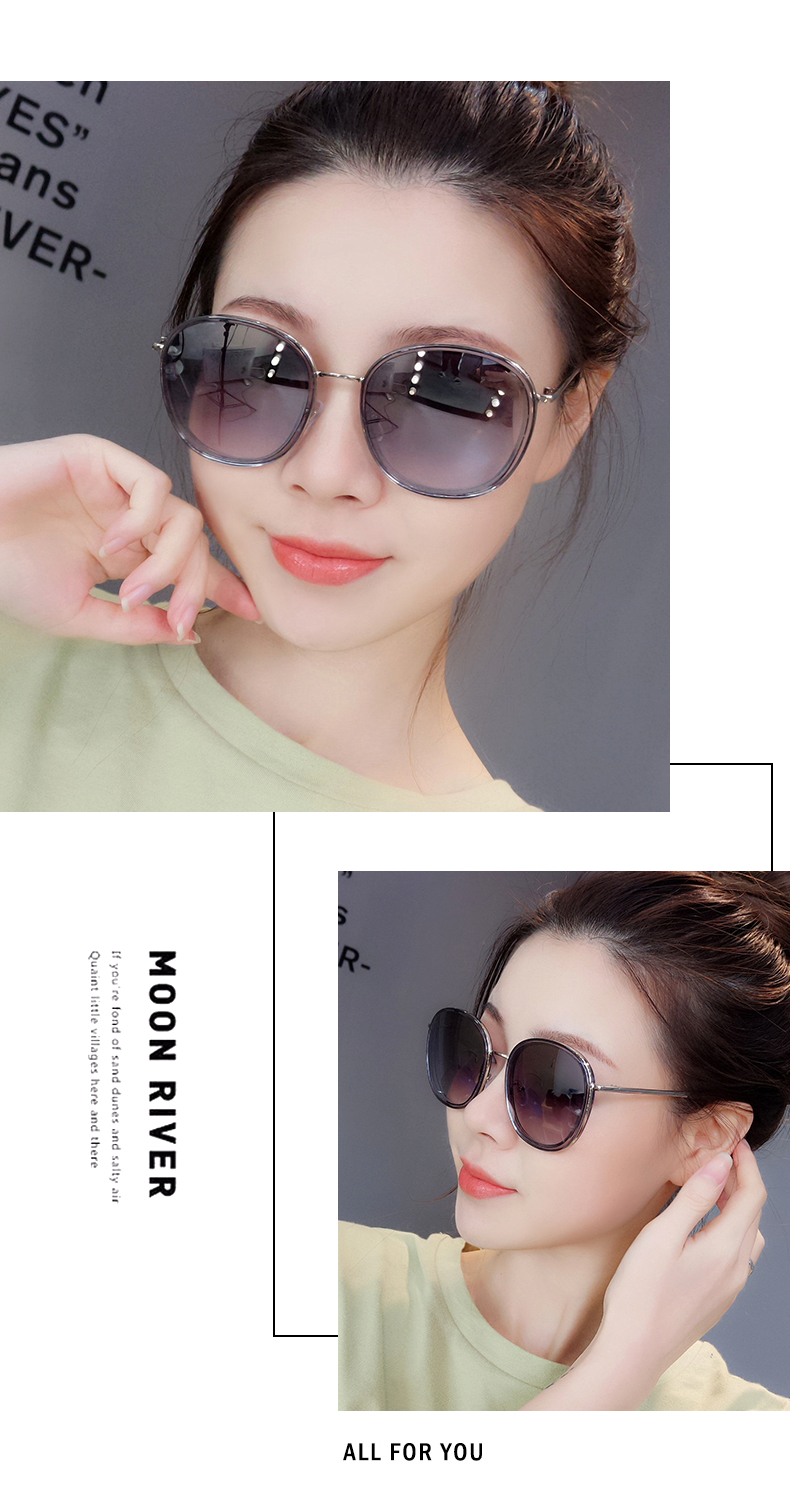 Kính râm nữ Gm phiên bản Hàn Quốc của mạng lưới thủy triều đỏ đường phố mặt tròn UV kính râm 19 kính mới chụp đường phố - Kính râm kính dolce & gabbana
