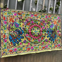 Indian cotton bed and breakfast style hand embroidered ins tablecloth multicolored embroidered thread tablecloth Decorative cloth Door curtain wall tapestry