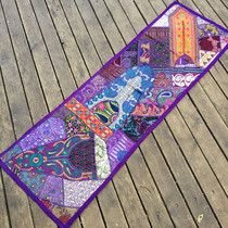 Indian style Nepal handmade patchwork machine embroidered beads sequin lens tapestry thick wall blanket Home soft decoration