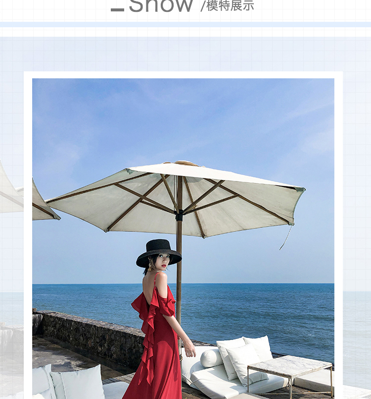 VK旗艦店 韓國風名媛荷葉邊顯瘦雪紡細肩帶無袖洋裝