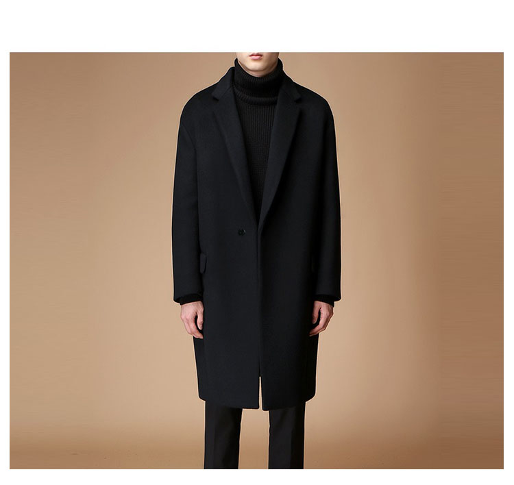 2019 mùa thu và mùa đông áo khoác cashmere mới cho nam dài phần len lỏng kích thước lớn áo thủy triều Hàn Quốc áo gió giản dị áo da lộn nam