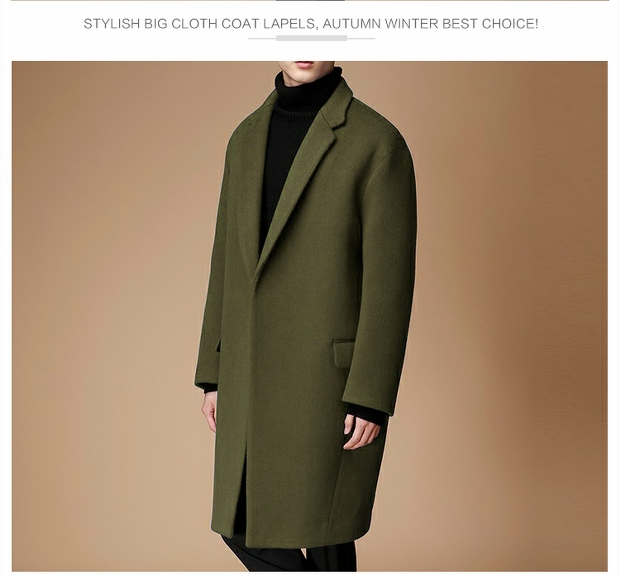 2019 mùa thu và mùa đông áo khoác cashmere mới cho nam dài phần len lỏng kích thước lớn áo thủy triều Hàn Quốc áo gió giản dị áo da lộn nam