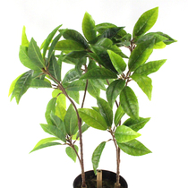 Simulation green plant three-dimensional big white tea camellia small potted leaves Engineering screen decoration factory direct sales