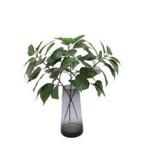 Simulated Moraceae green plant apocynum ramie leaves single branch home hot hemp landing garden plant handmade apocynum leaves