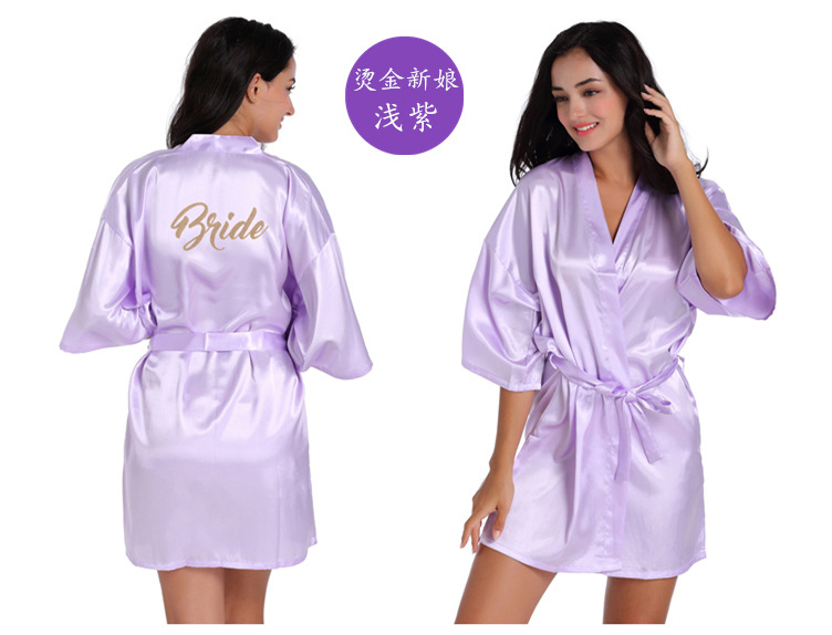 Bridal gown wedding dress áo choàng áo nữ mùa thu sexy lụa áo choàng tắm áo choàng tắm kimono Nhật Bản kimono cưới đồ ngủ đỏ