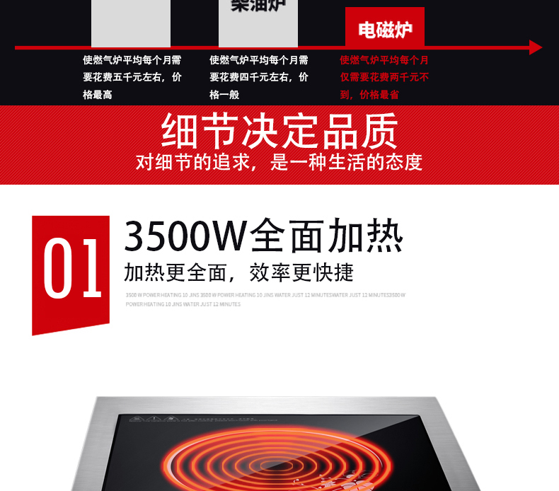 Bếp điện từ công suất cao 3500W Bếp điện từ gia dụng Thương mại 4200W Bếp điện từ cảm ứng 3500W Bếp điện bằng gốm - Bếp cảm ứng bếp bauer