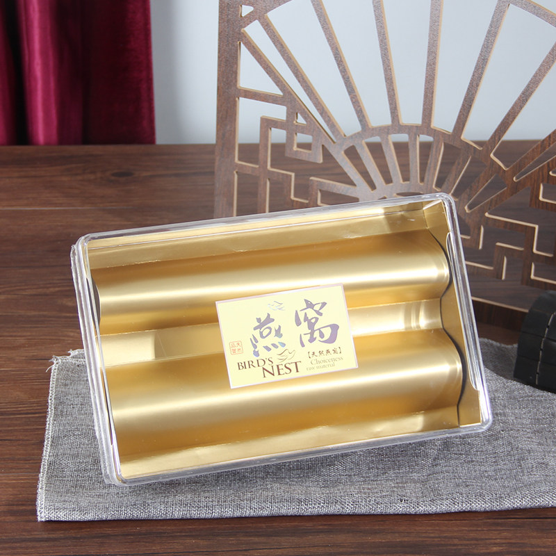 Luxury gold bird's den packaging box 250 g 500 grams of bird's nest plastic transparent gift box empty box