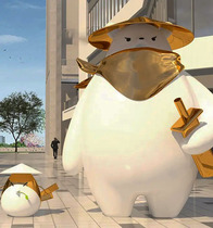 Outdoor fiberglass custom-made large geometric cartoon abstract painted sculpture garden square commercial street decoration display