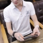 Thanh niên cotton nam ngắn tay áo sơ mi POLO mùa hè nam ngắn tay áo thun ve áo nam áo thun thủy triều áo thun có cổ