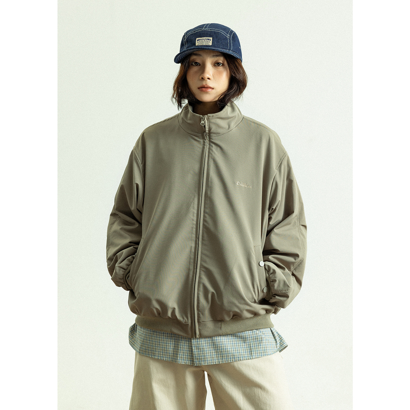 Goodnorth Spring Retro Silhouette Stand-Up Collar Jacket, Unisex Cityboy Loose Sports Casual Jacket