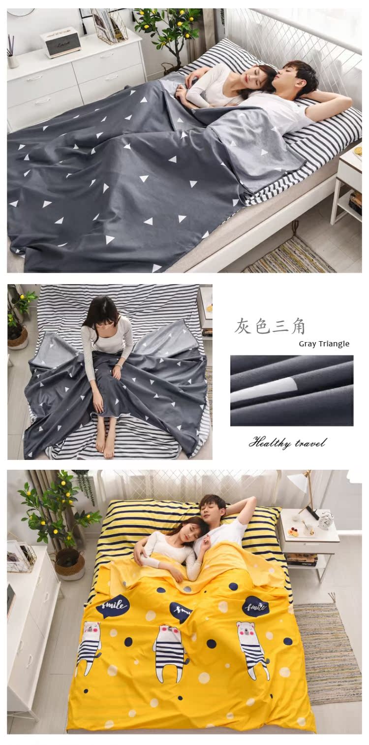 Khăn trải giường cô gái du lịch Bắc Âu phải gấp mảnh dễ thương nhỏ tươi ra dòng túi ngủ bẩn - Túi ngủ túi ngủ chống muỗi