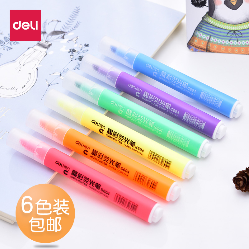 Powerful highlighter candy-colored fluorescent marker pen set of students with marker pen color rough key set