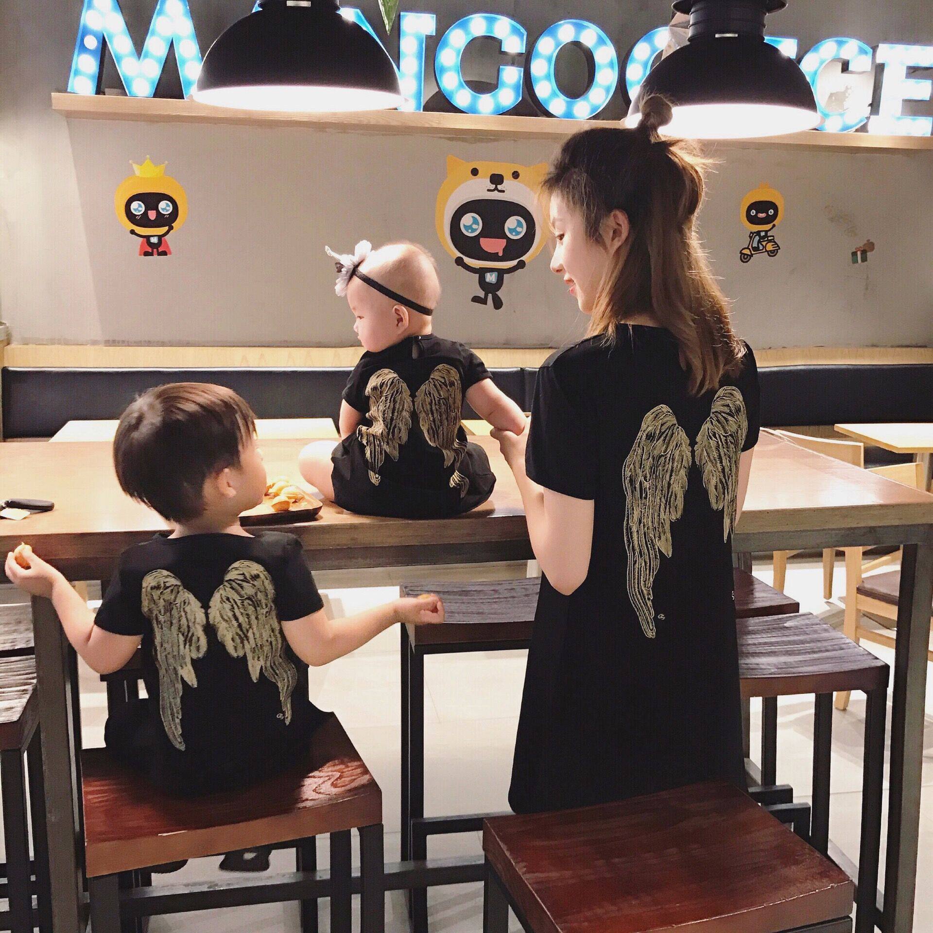 Shivering pro-son dress for the summer clothes a family of four 2020 Fashion mother and son with a three-mouth mother women's summer T-shirt