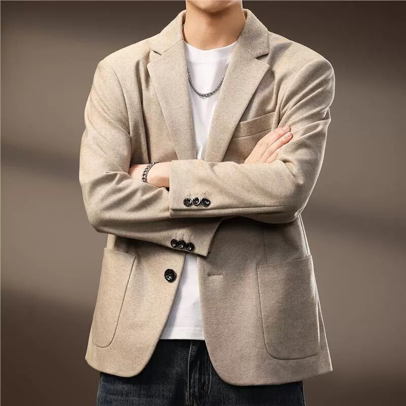 High-End Italian Old Money Style Light Luxury Suit Jacket for Men, New Autumn Model, Relaxed Fit, Simple Casual Business Suit
